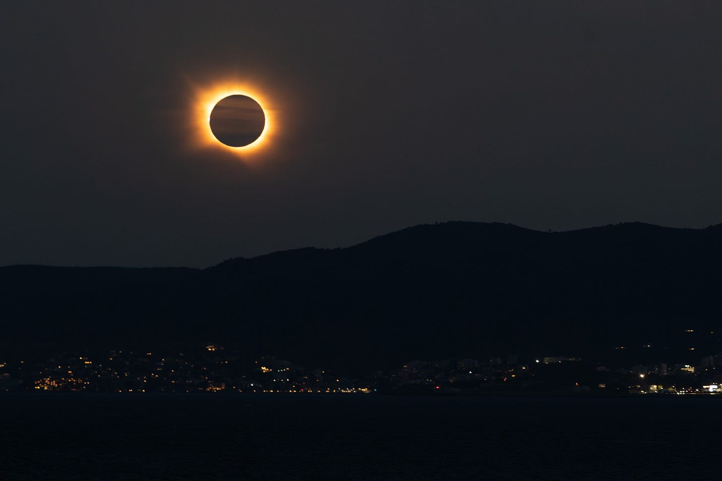 the total solar eclipse as viewed from Palma de Mallorca