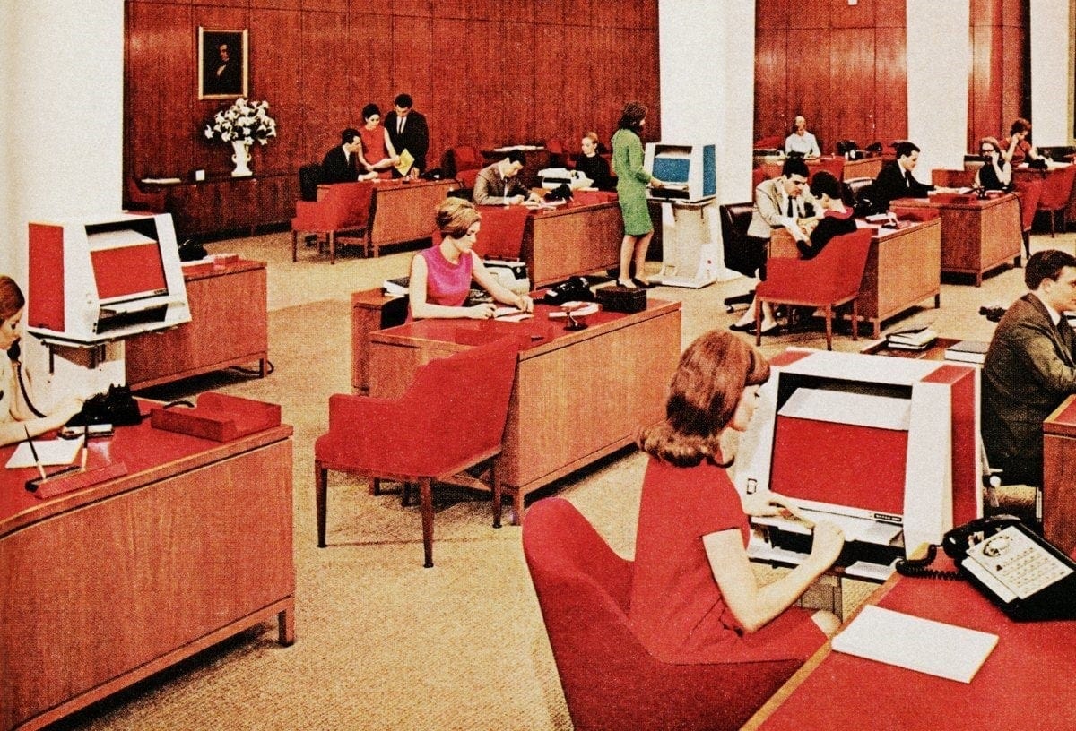 See old office cubicles & retro open plan office layouts from the '70s -  Click Americana