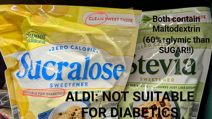 Aldi Baking Sweetners Suitable for Diabetics