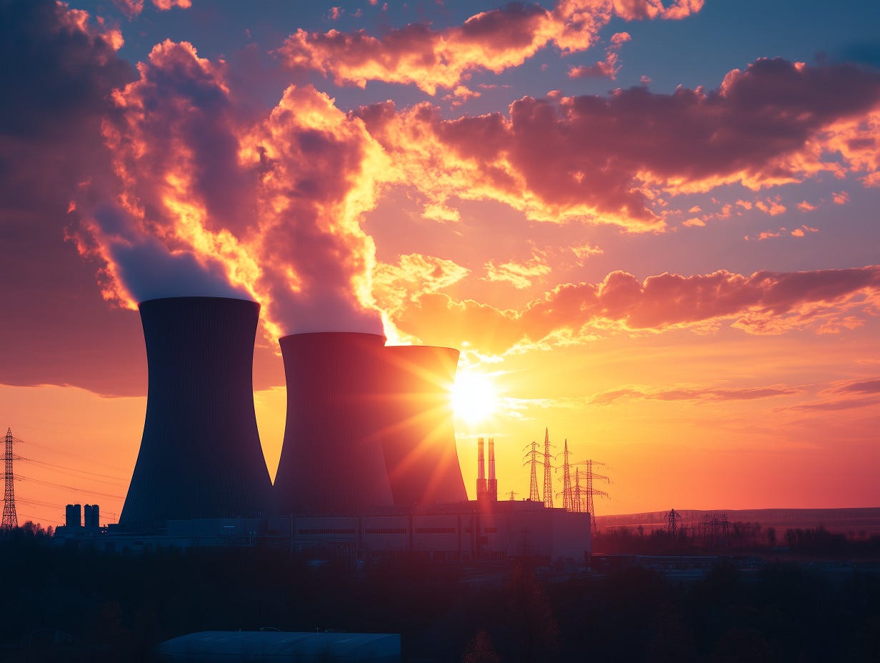 Nuclear Sunset Scene - A Background for PowerPoint