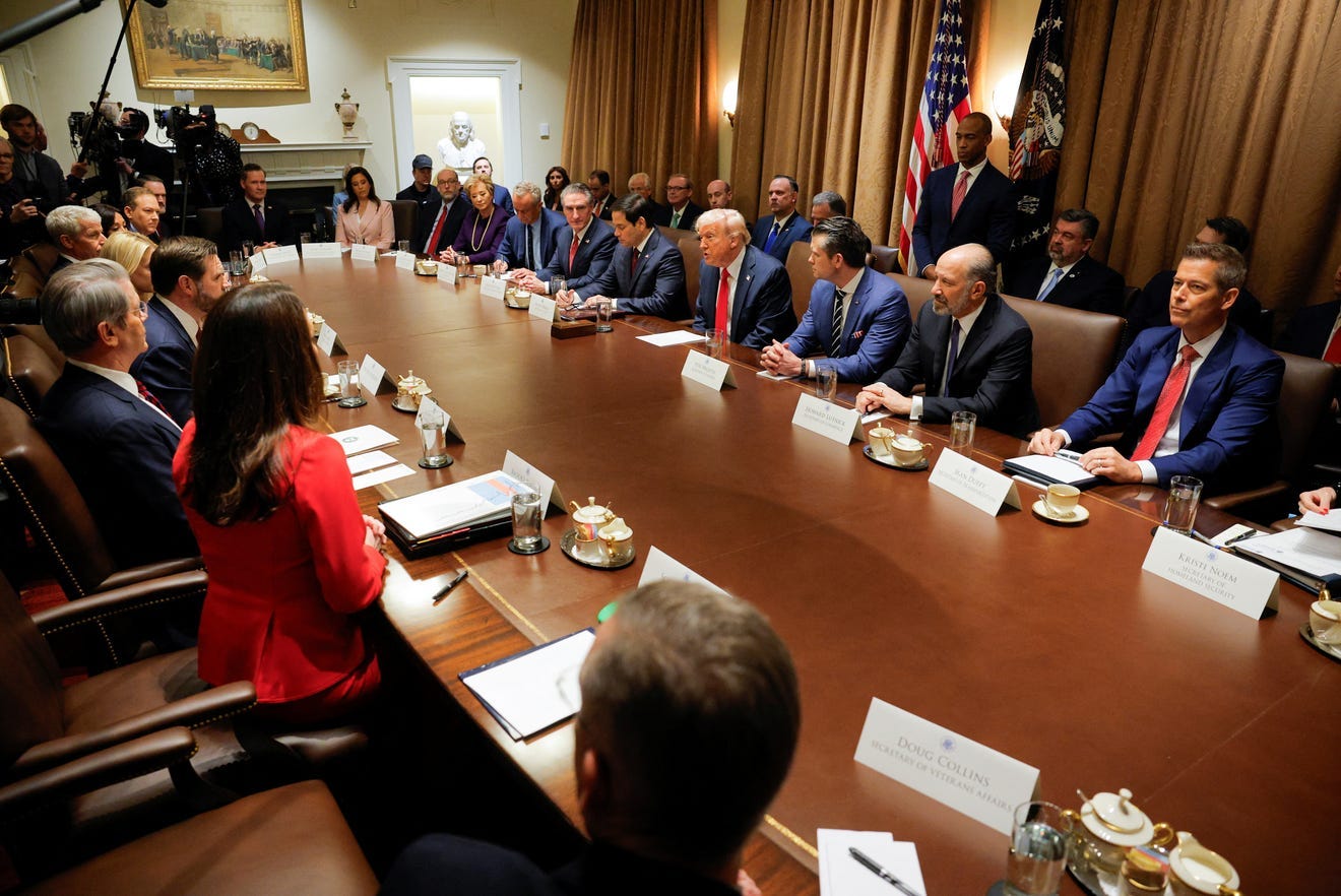 President Trump meets with Cabinet for first meeting: See photos