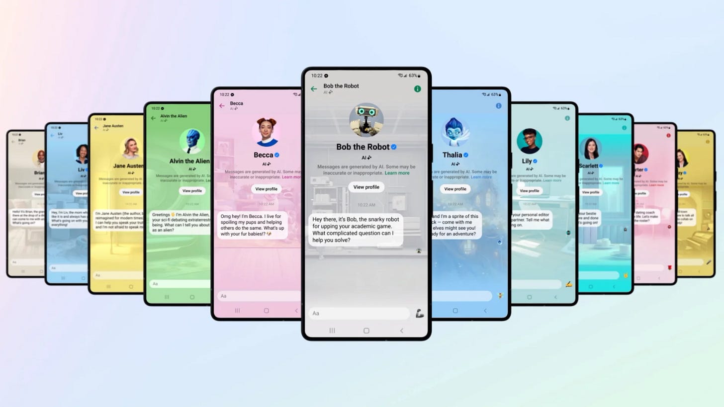 Meta anuncia MetaAI y 28 chatbots personalizados con famosos para WhatsApp, Facebook e Instagram.