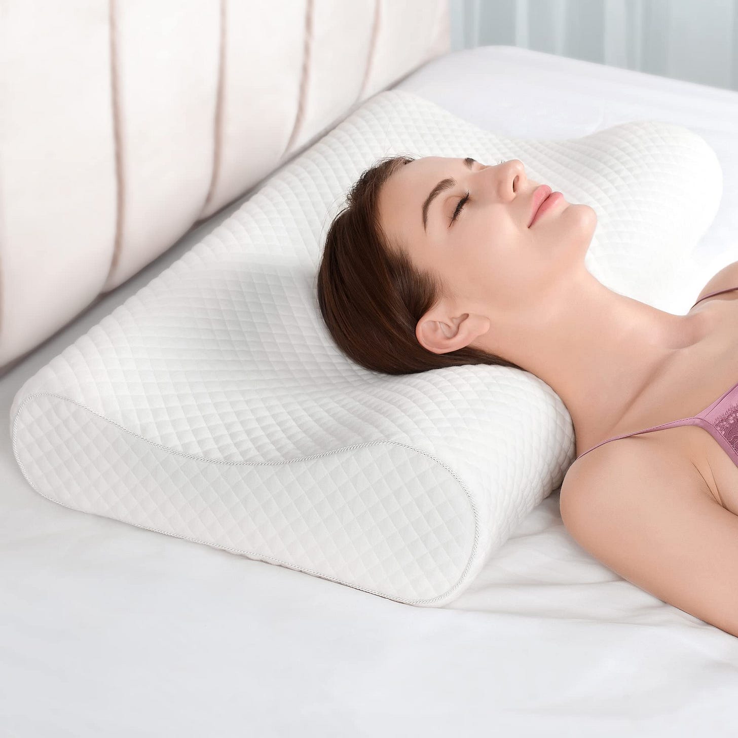 AM AEROMAX Contour Memory Foam Pillow, Neck Orthopedic Sleeping Pillows,  Cervical Pillow for Neck Pain Relief with Washable Pillowcase for Side and  Back Sleepers : Amazon.co.uk: Home & Kitchen