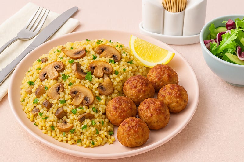 Bulgur cu ciuperci, usturoi și ierburi aromate