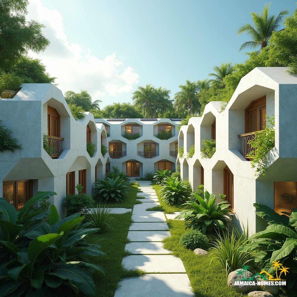 Futuristic modular housing in Jamaica