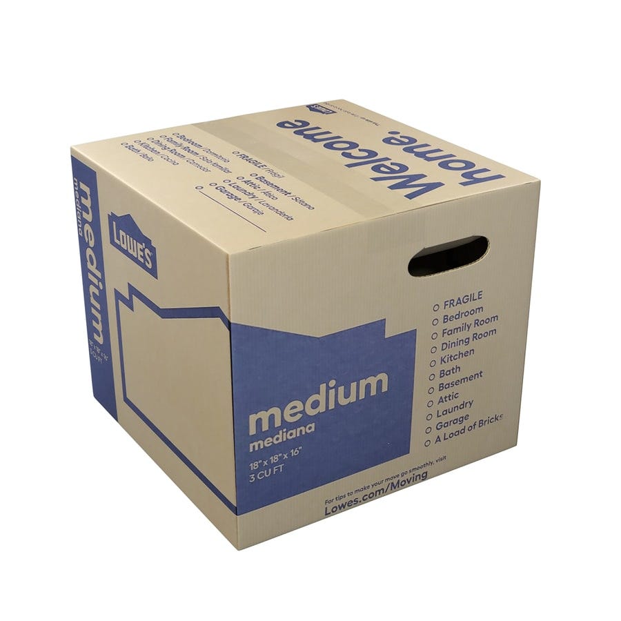 Medium Cardboard Moving Box with Handle Holes (Actual: 18 ...