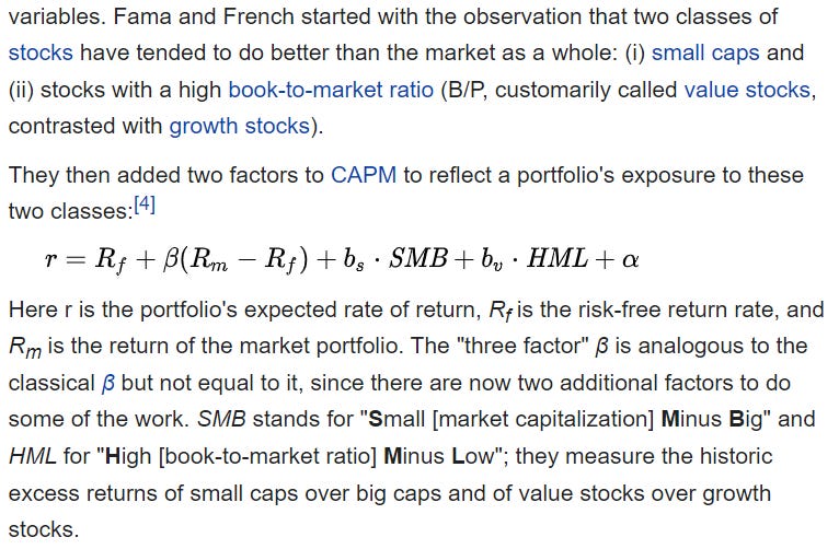 Fama-French 3-factors model