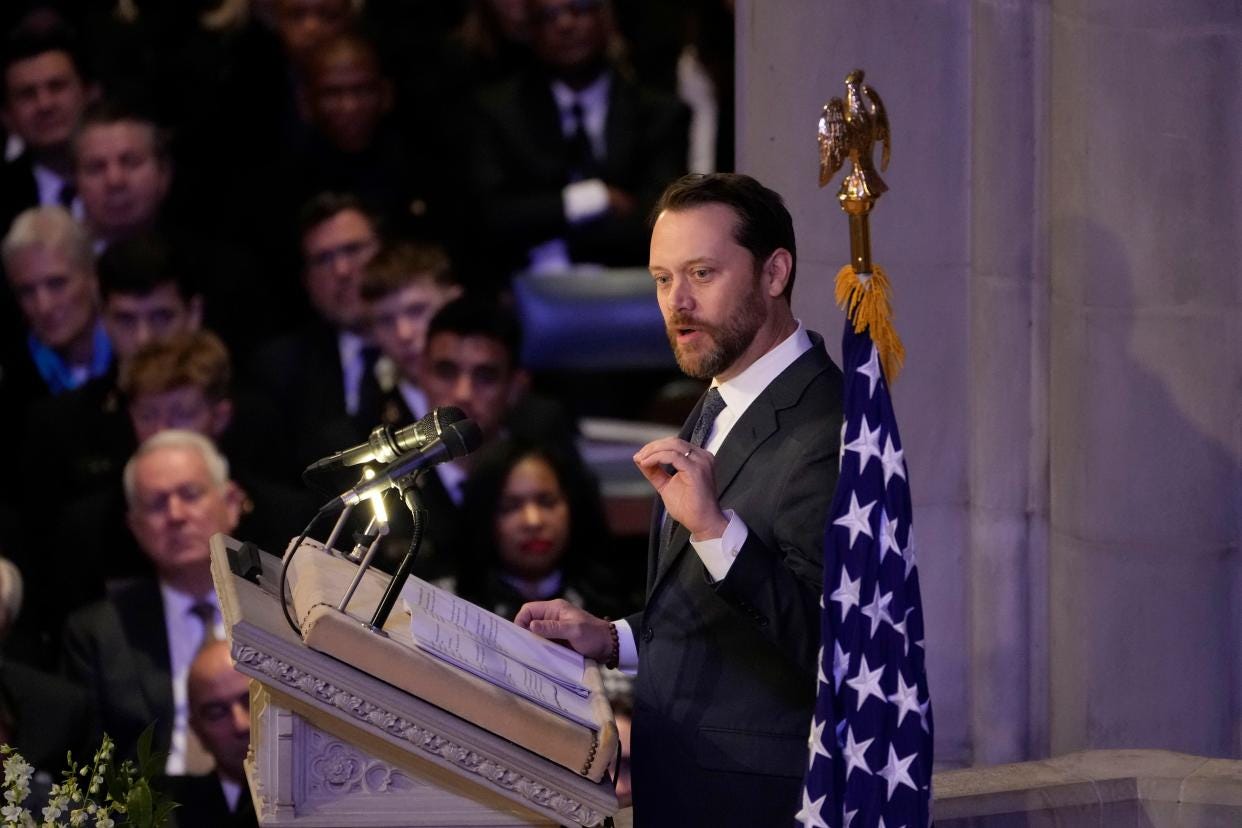 Jason Carter eulogy for Jimmy Carter. See his funny, touching tribute to  grandfather