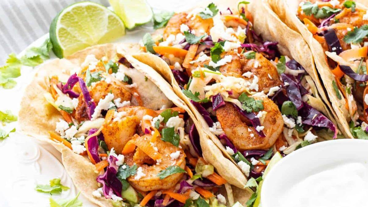 Spicy shrimp tacos.