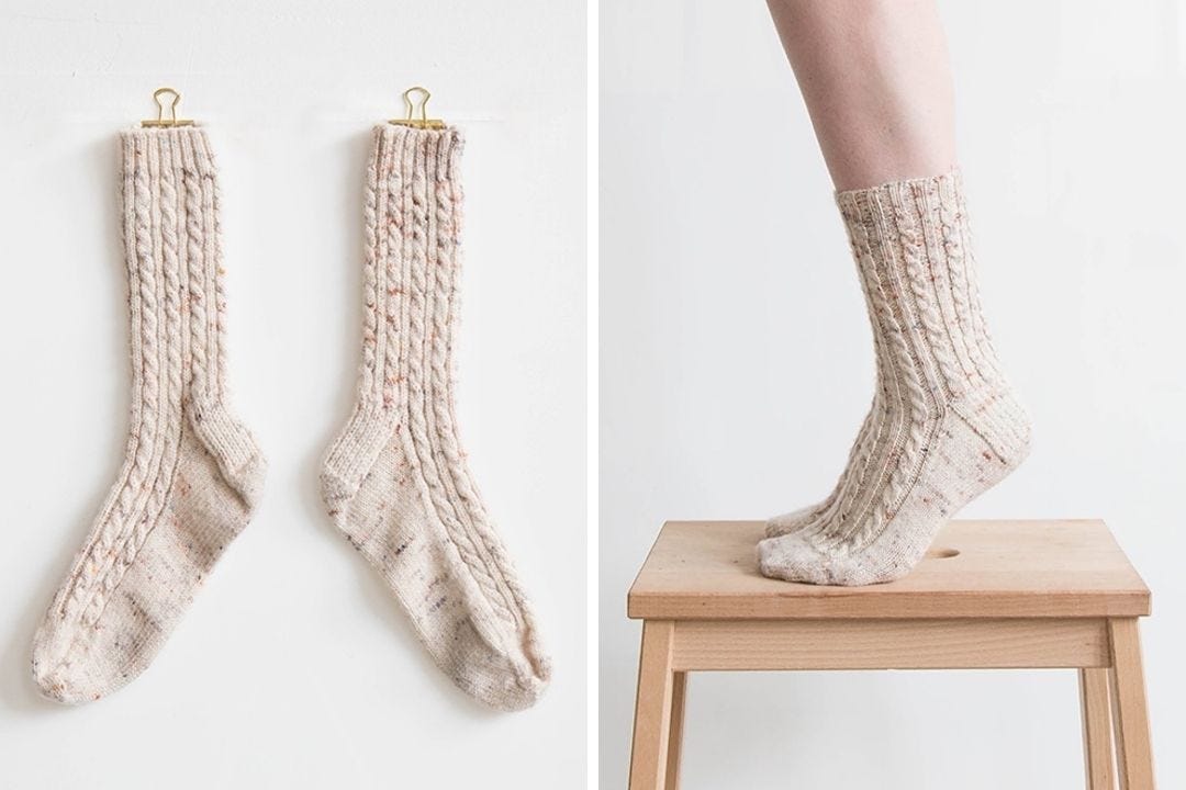 Madelinetosh Twist Light sock yarn in Modern Fair Isle knit into the BFF sock by Cookie A