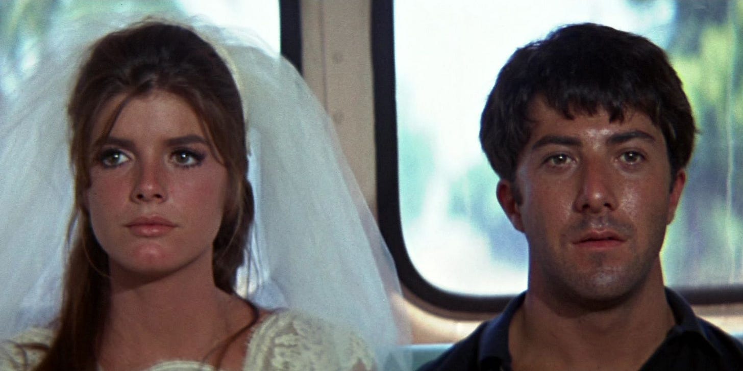 Ben and Elaine on the bus in The Graduate