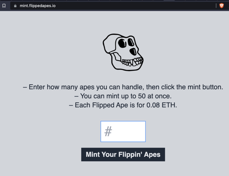 Flipped Apes were available to mint few days ago...