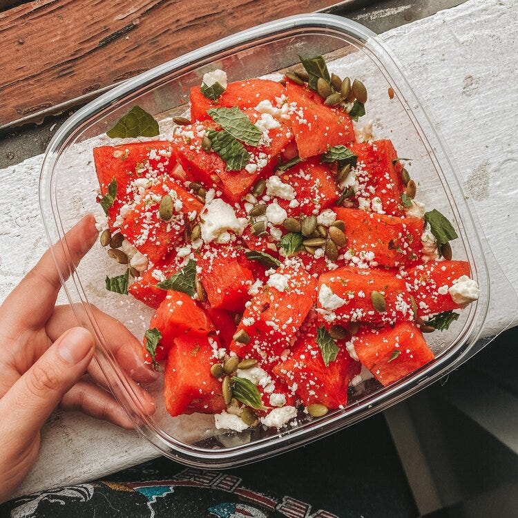 Watermelon Feta Mint Salad (pg. 121)