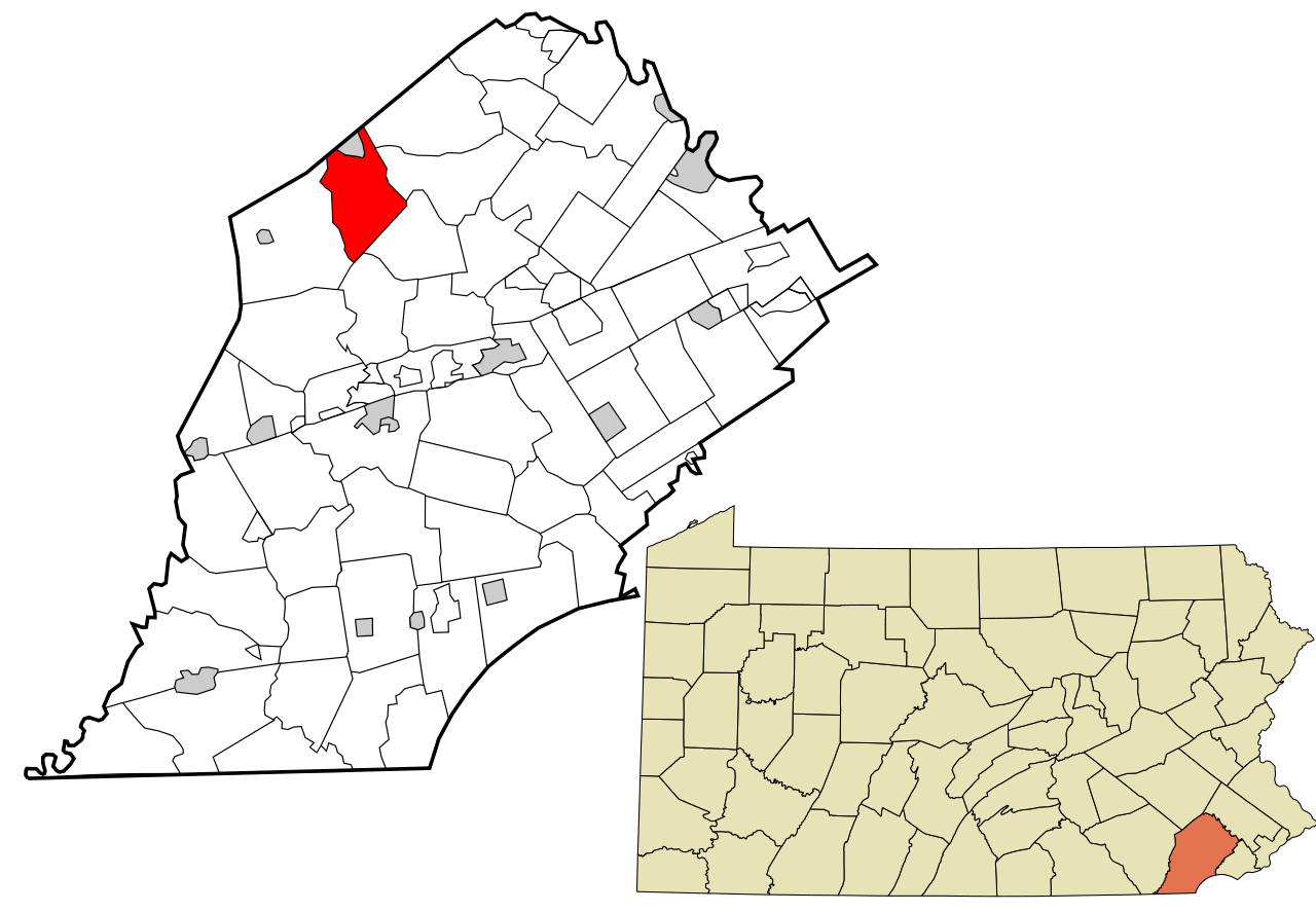 Location in Chester County and the state of Pennsylvania Location in Chester County and the state of Pennsylvania