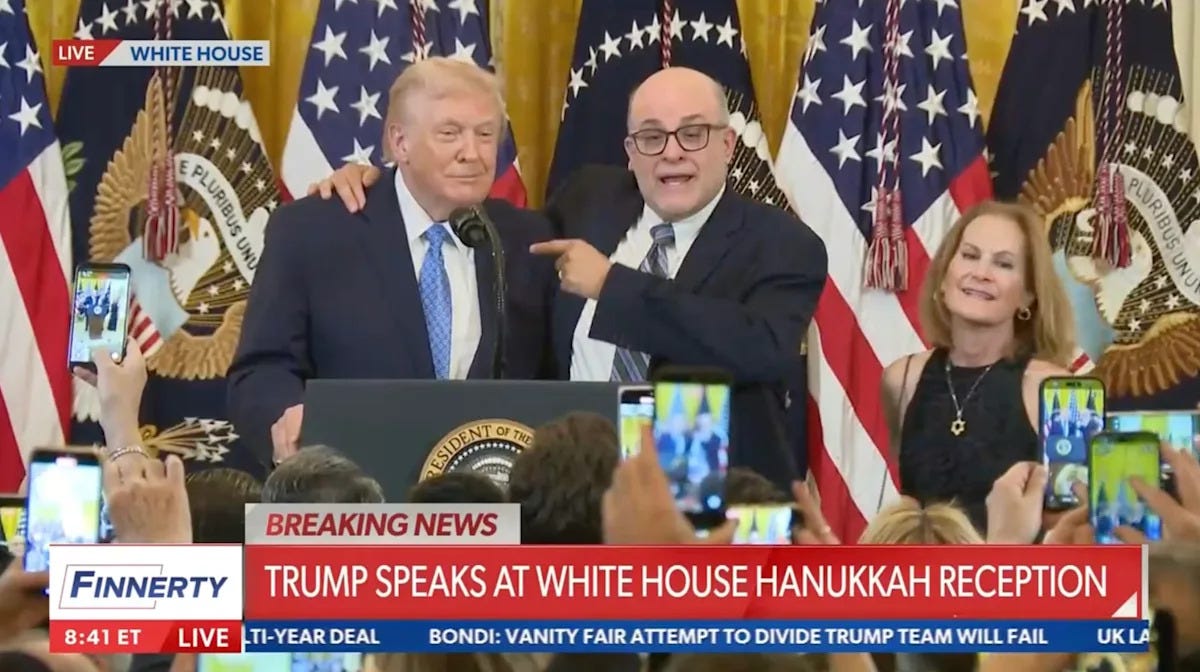 Fox’s Mark Levin Hails Trump as 'The First Jewish President' at Hanukkah  Reception