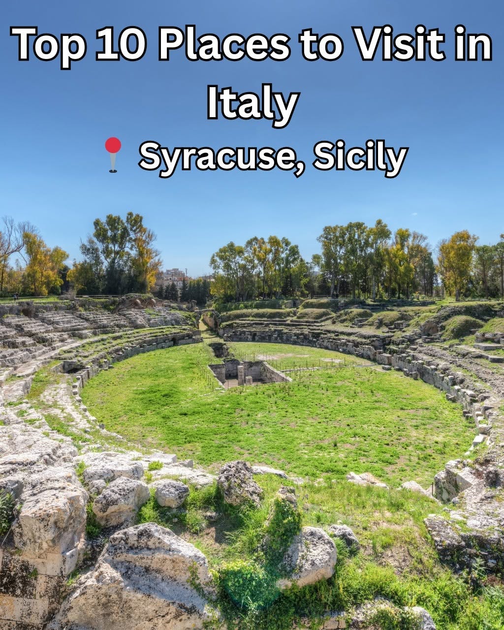 May be an image of Stone Henge, Saqsaywaman and text that says 'Top 10 Places to Visit in Italy Syracuse, Sicily'