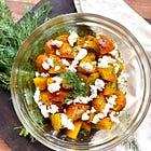Dilled Roasted Beet Salad with White Balsamic Vinaigrette & Goat Cheese