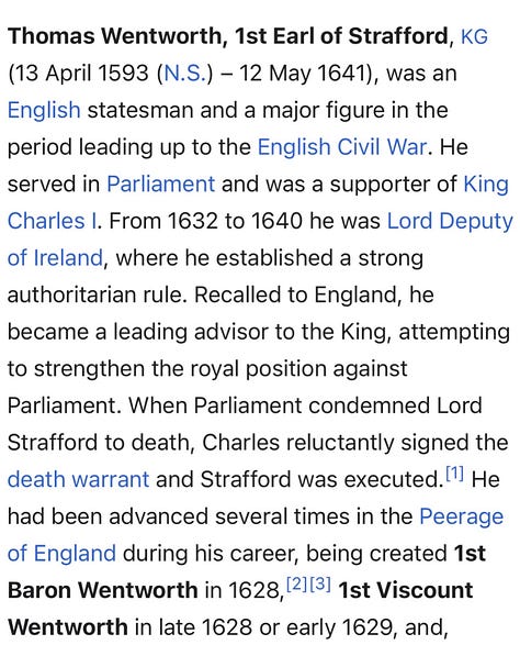 Charles I and Earl of Stafford