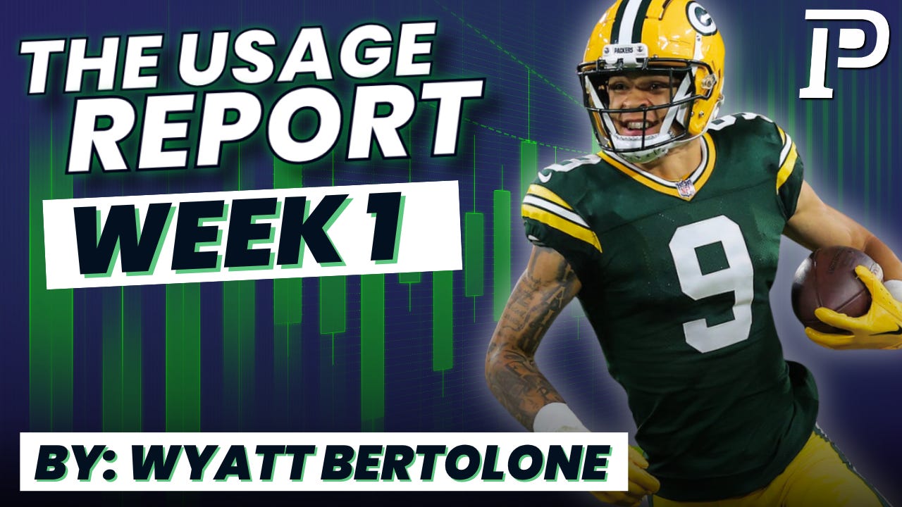 the Fantasy Football Usage Report for Week 1, 2026. the Fantasy Football Usage Report for Week 1, 2026.