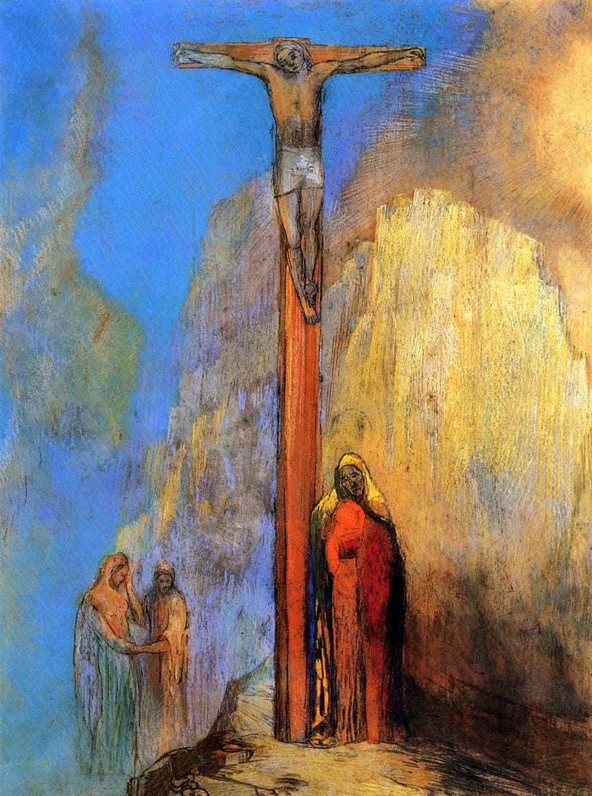 Calvary, an 1897 painting by Odilon Redon Calvary, an 1897 painting by Odilon Redon
