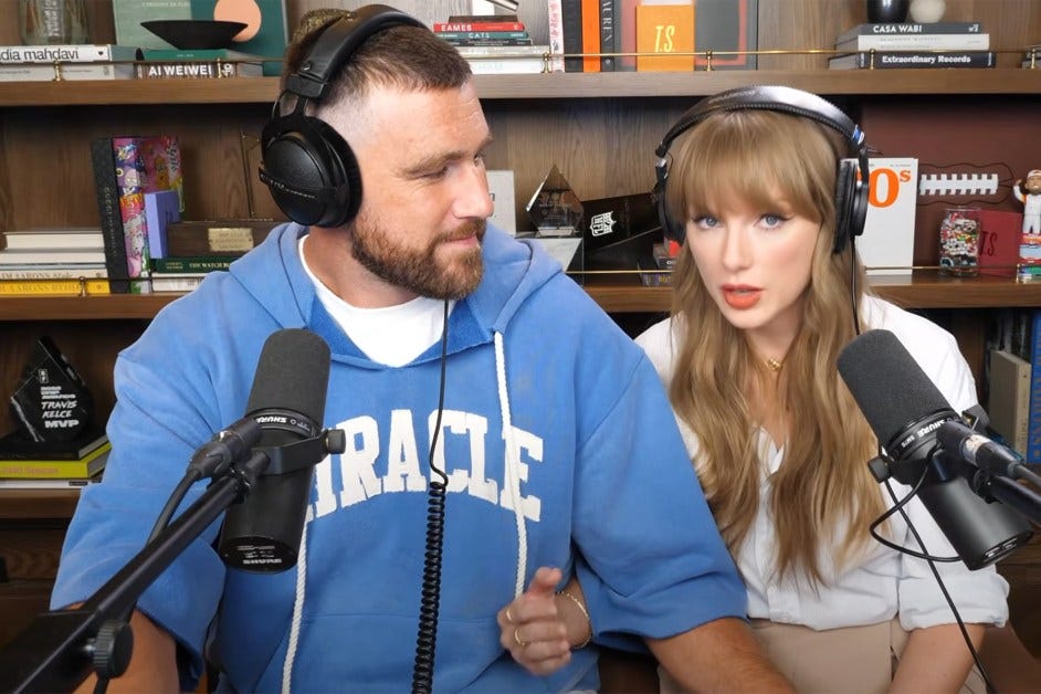 Taylor Swift's Debut on Travis Kelce 'New Heights' Pod Setting Records Taylor Swift's Debut on Travis Kelce 'New Heights' Pod Setting Records
