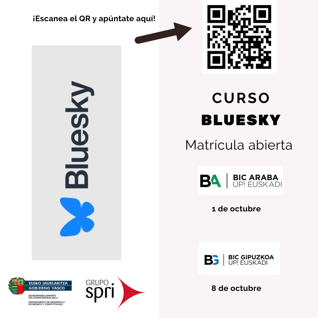 Foto de los cursos de Bluesky en Enpresa Digitala: 1 de octubre en el Parque Tecnológico de Miñano (Álava) y 8 de octubre en el Parque Tecnológico de Miramon (Donosti)