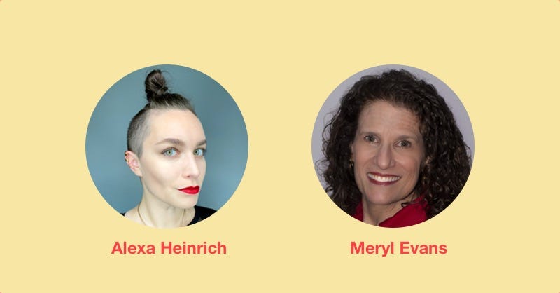Separate headshots of Alexa Heinrich smiling and Meryl Evans smiling