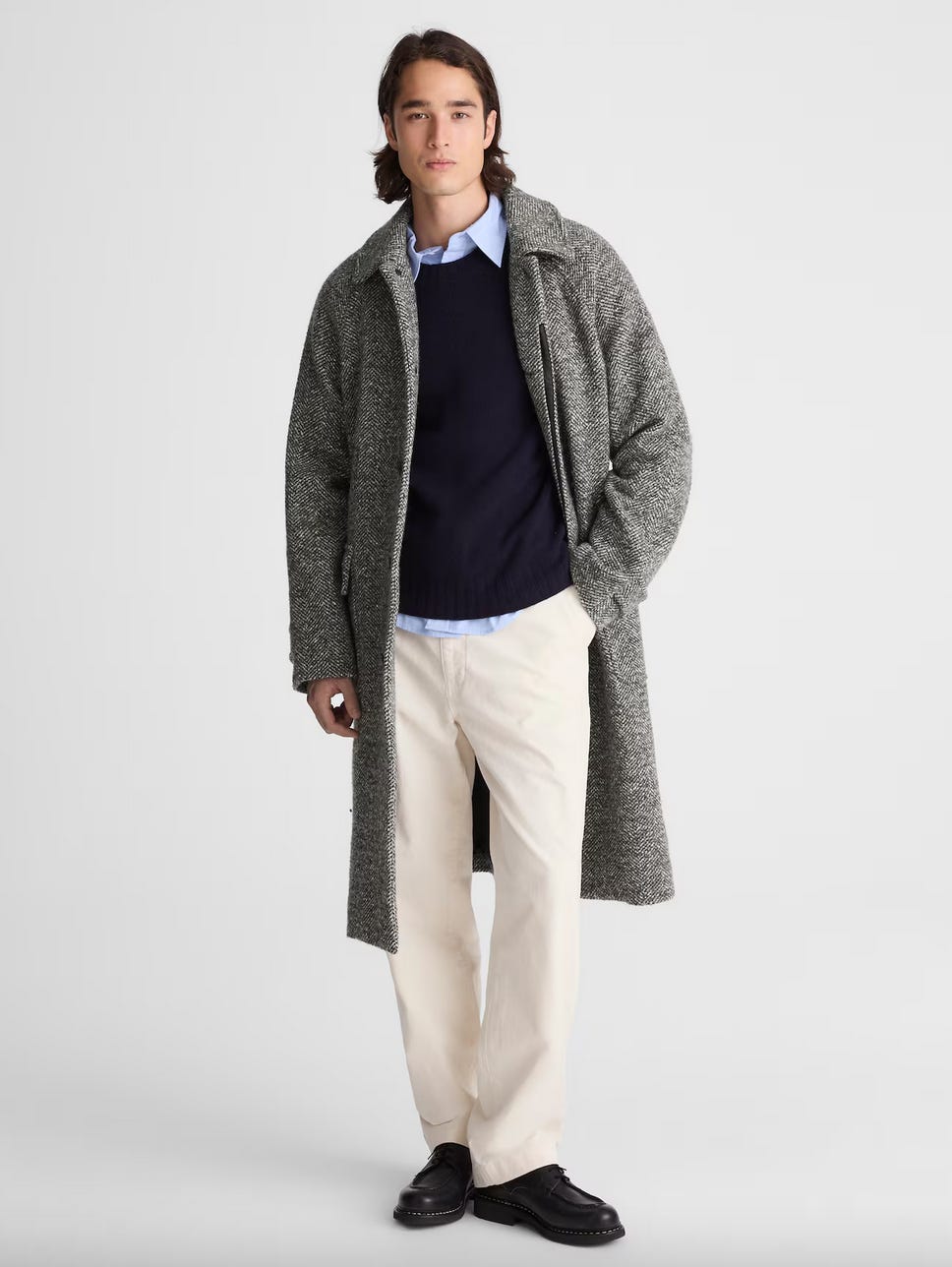 ジャケット・アウター raglan volume sleeve over coat Amazon.com: chouyatou Women's Winter Hidden Single Breasted Wool