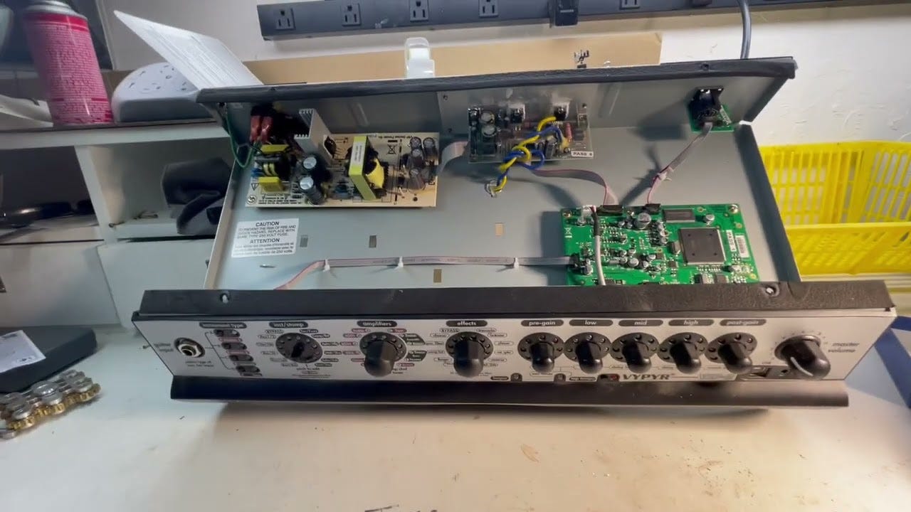Repairing a Peavey Vypyr VIP2 Guitar Amp that is Turning Itself Off and On