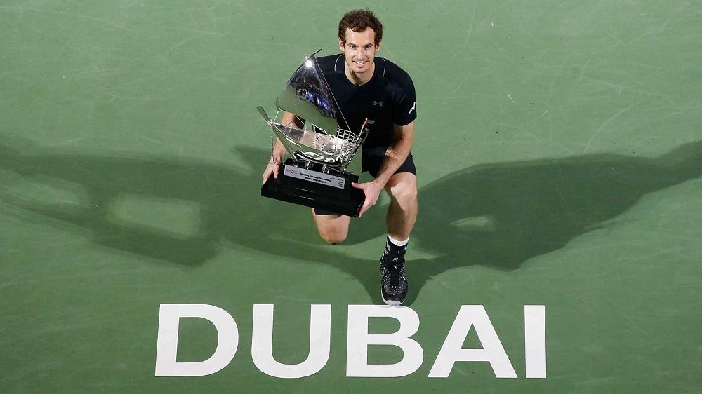 Andy Murray beats Fernando Verdasco for ATP Dubai 2017 title images Andy Murray beats Fernando Verdasco for ATP Dubai 2017 title images