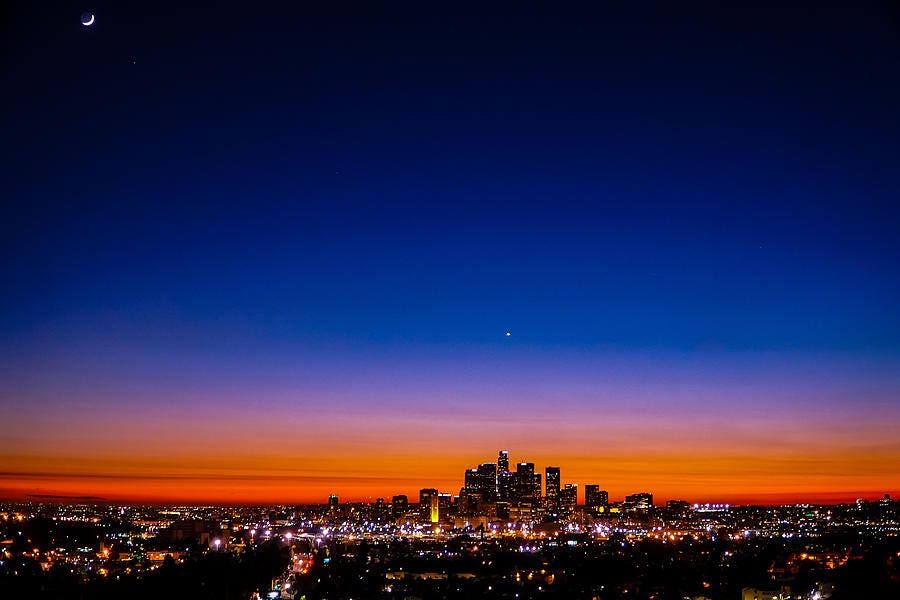 Downtown Los Angeles Sunset by Michael Frey