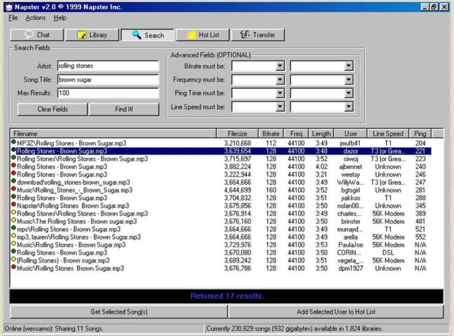 Napster v2 screenshot