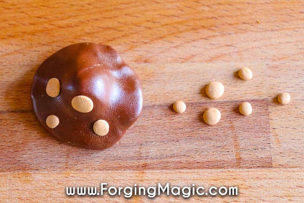 Clay mushroom caps step