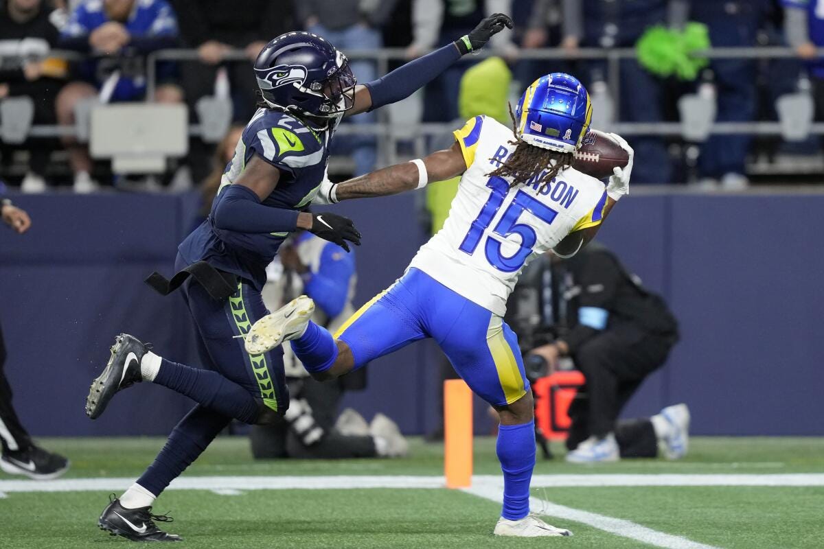 Rams beat Seahawks in overtime on Demarcus Robinson TD catch - Los Angeles  Times