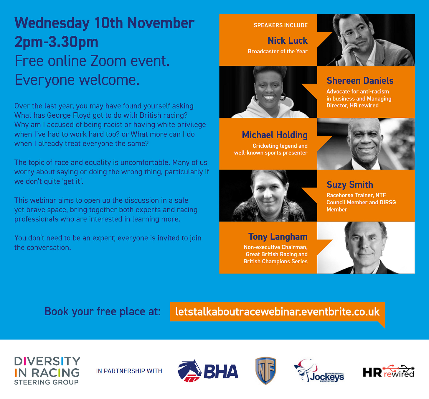 Advertisement for the "Let's talk about race" webinar, November 2021 Advertisement for the "Let's talk about race" webinar, November 2021