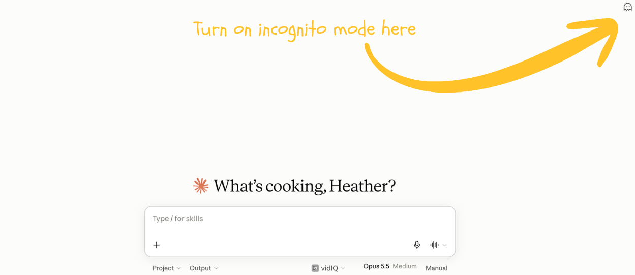 how to turn on claude incognito mode how to turn on claude incognito mode