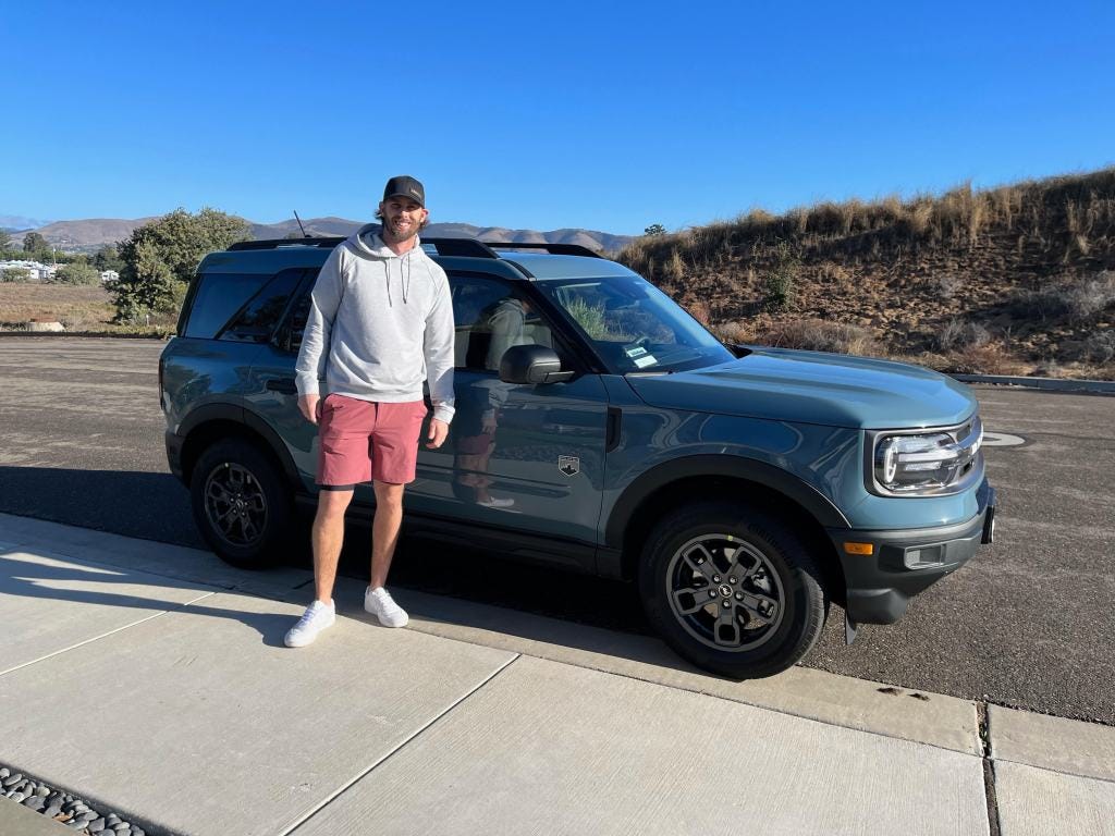 Jeff McNeil with his new Ford Bronco. Jeff McNeil with his new Ford Bronco.