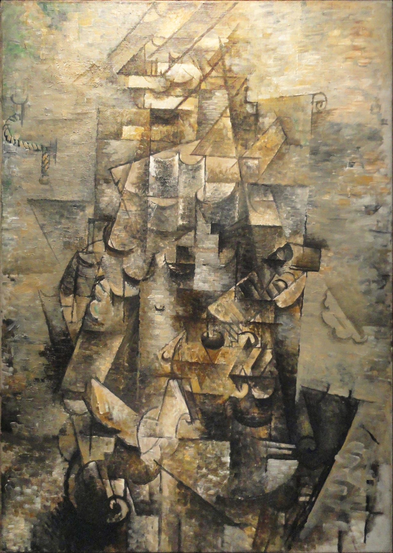 Braque Man with a Guitar cubist figure Braque Man with a Guitar cubist figure