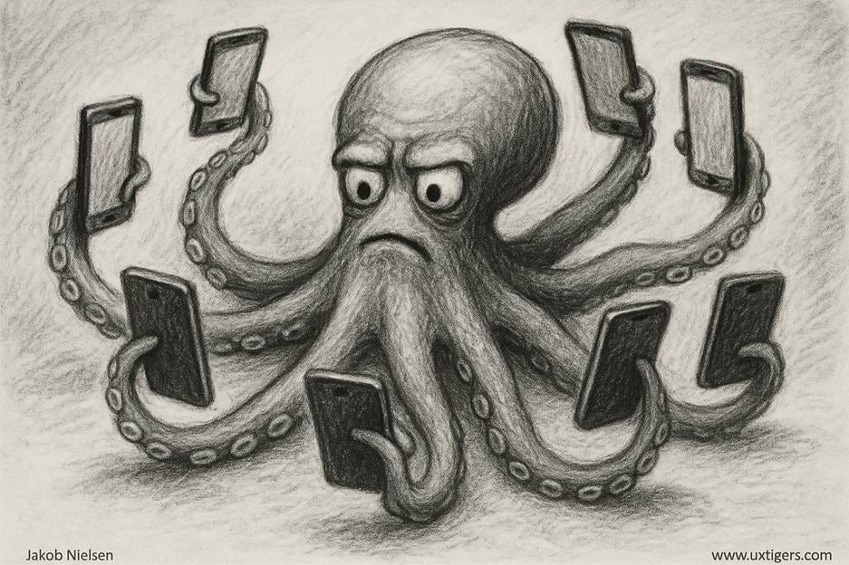 A drawing of an octopus holding cell phones

AI-generated content may be incorrect.