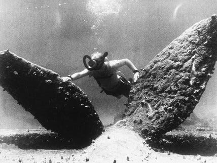 Arthur C Clarke diving, Sri Lanka, 1955. by Wilson, Mike at Science and  Society Picture Library