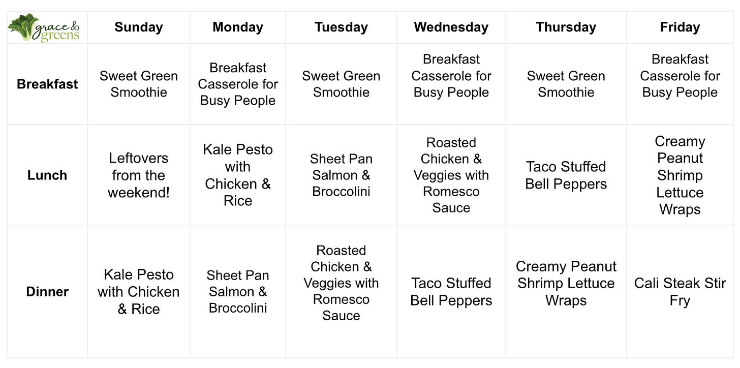healthy eating menu healthy eating menu