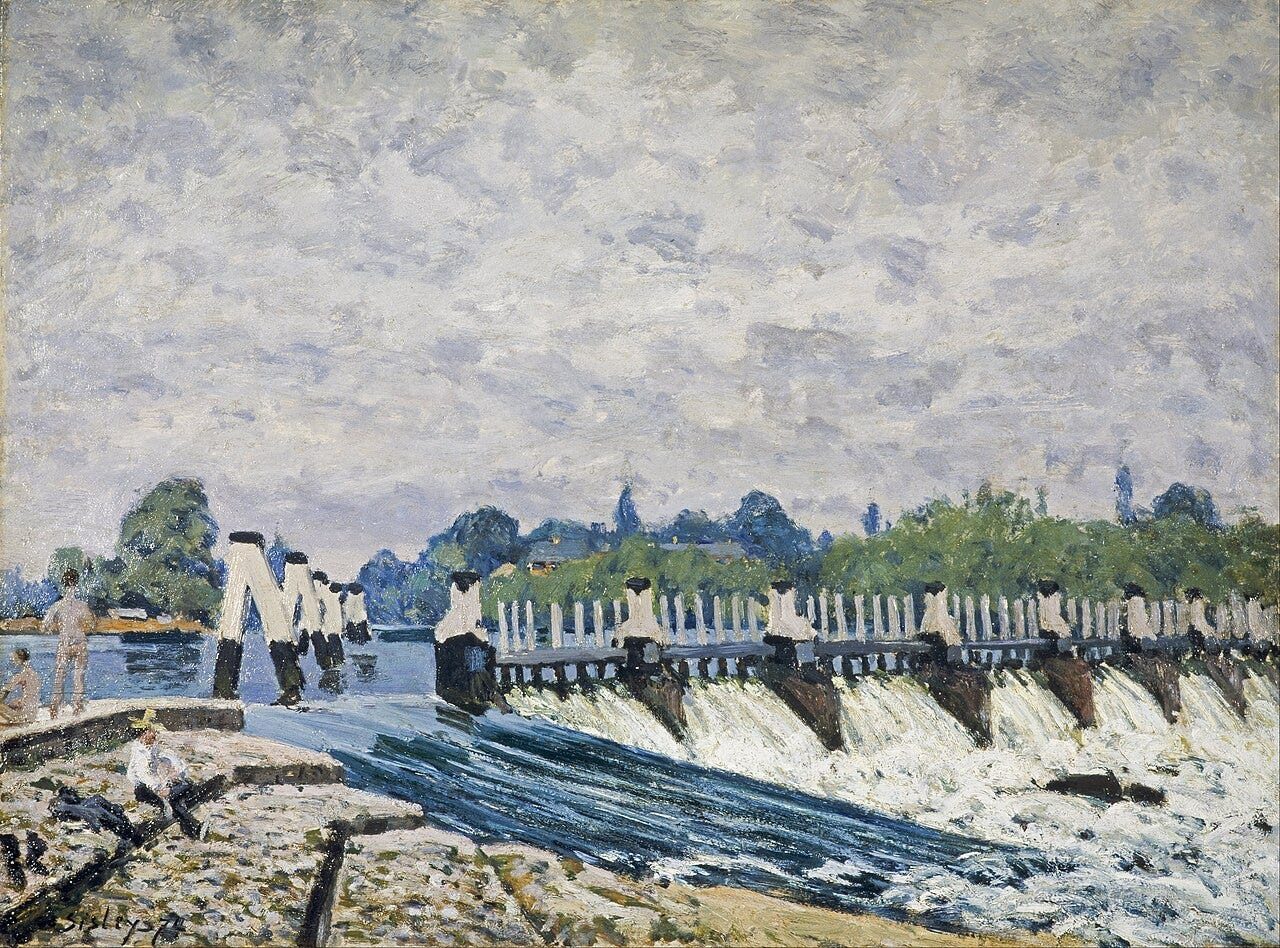 Molesey Weir by Sisley Molesey Weir by Sisley