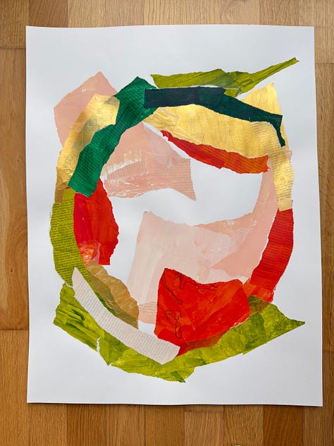 Collection of collage work on paper