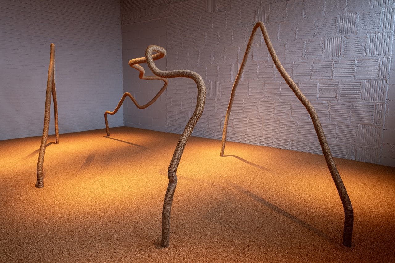 Temitayo Ogunbiyi’s ‘You will pave paths of life with play‘ (2025) at the Noguchi Museum.