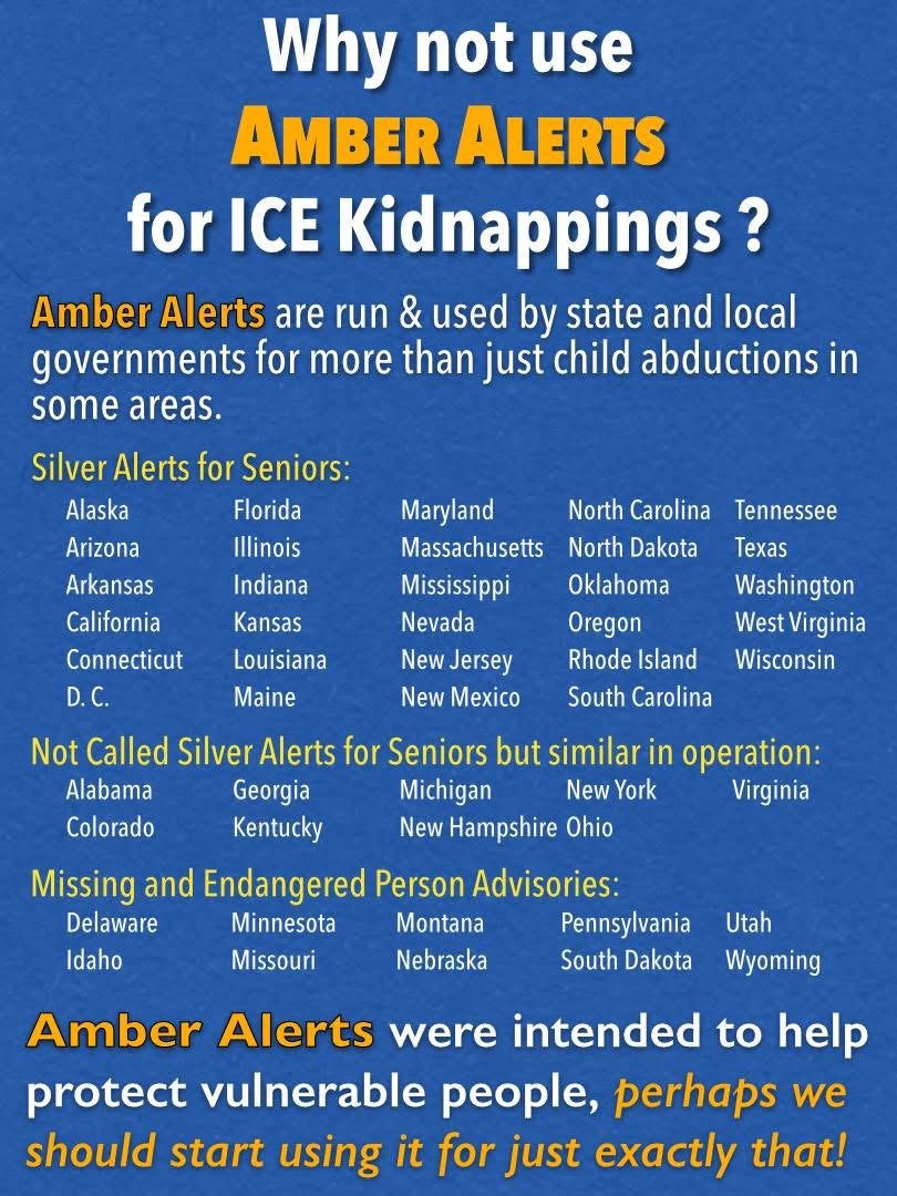 Amber Alerts for ICE Abductions - by Ubere Fickensen