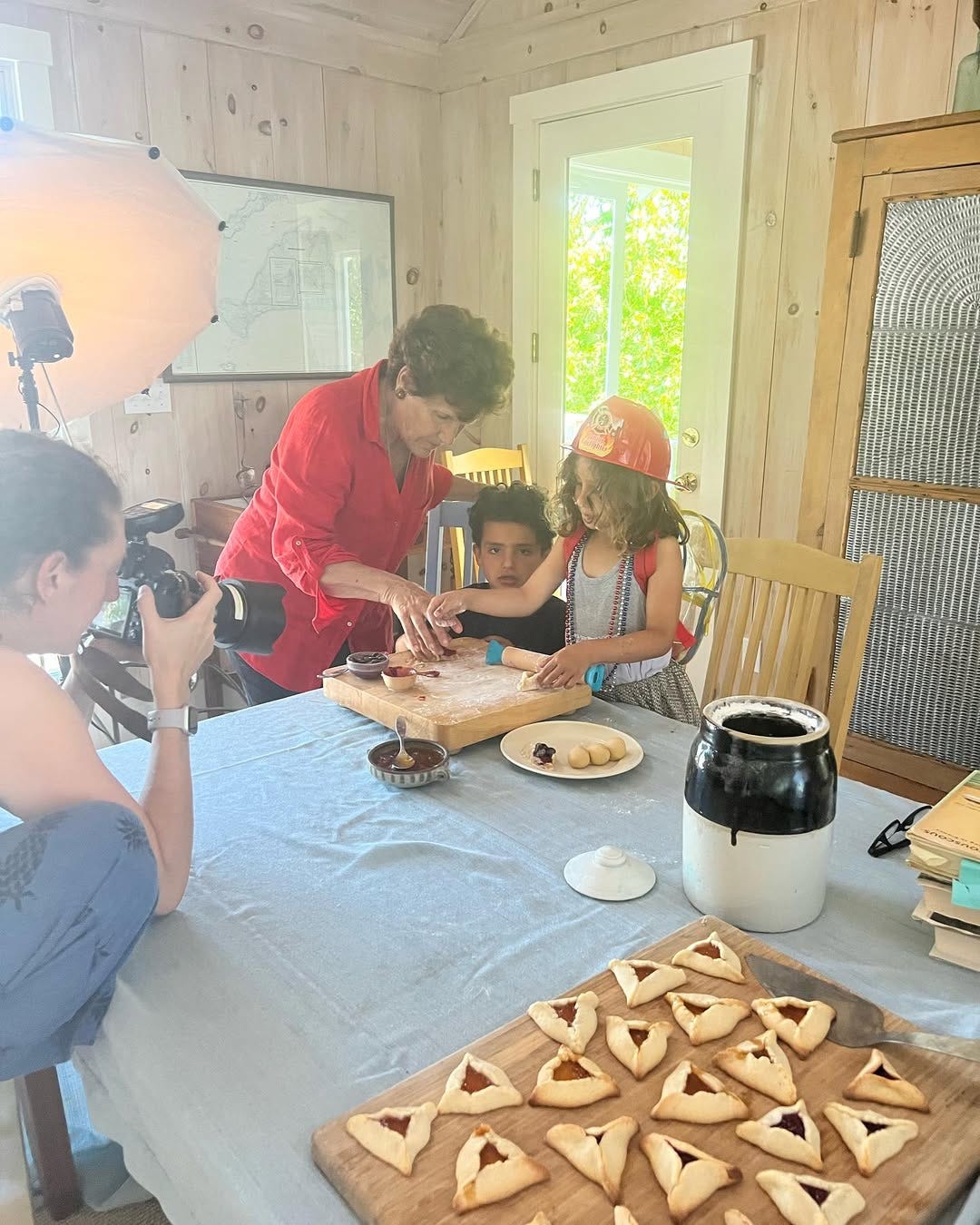 Joan & her grandkids baking for her cookbook A Sweet Year Joan & her grandkids baking for her cookbook A Sweet Year