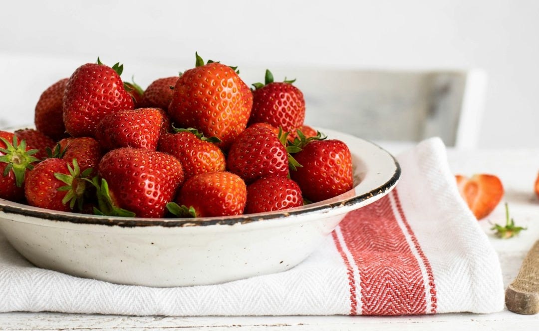 bowl of strawberries bowl of strawberries