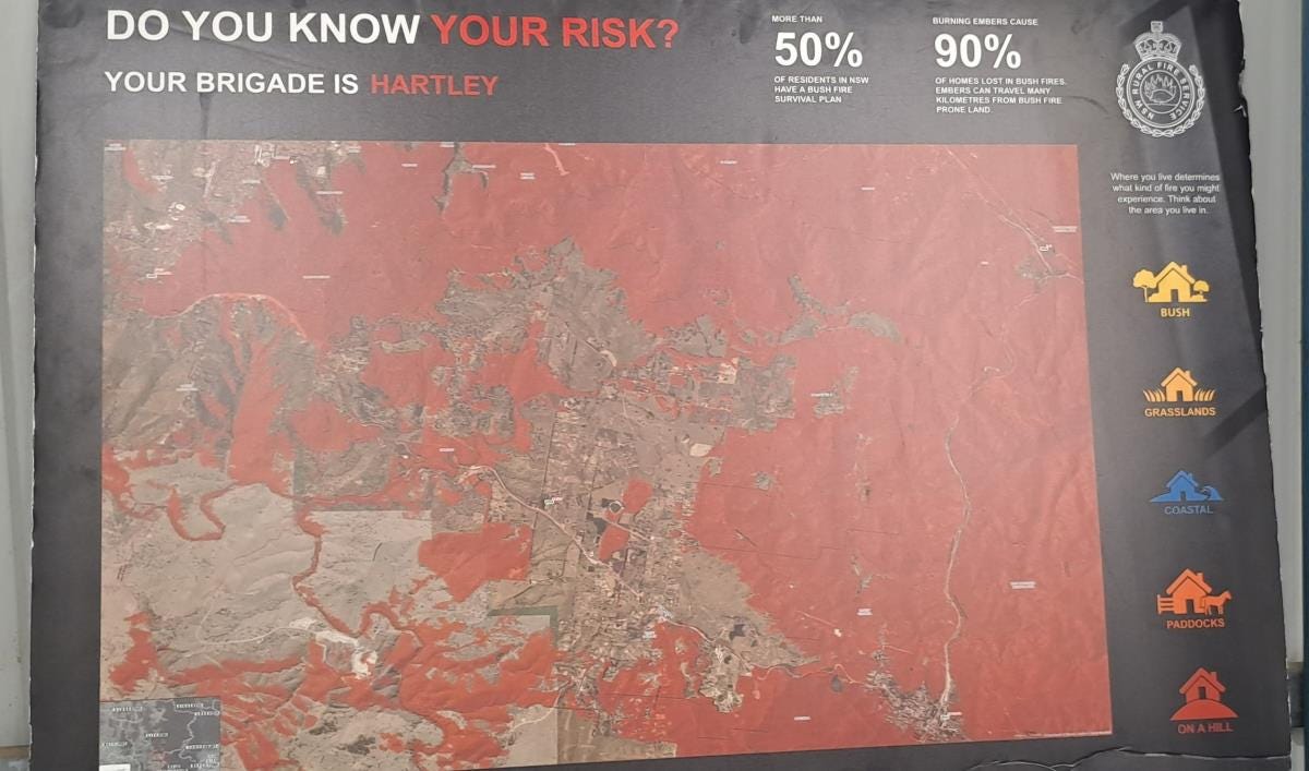 Hartley bushfire prone map