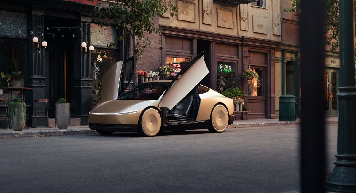 Elon Musk Unveils Tesla's Futuristic Fully Autonomous Driverless "Cybercab"