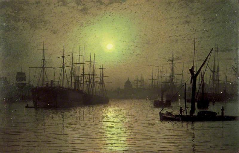 Nightfall down the Thames